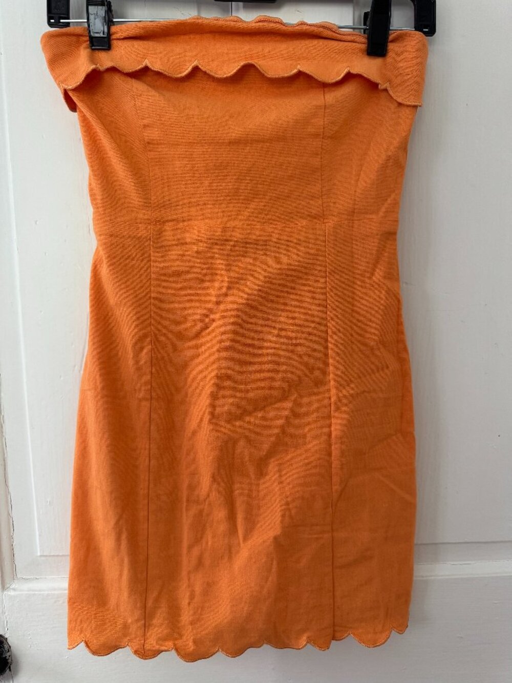 MABLE Orange Strapless Mini Dress